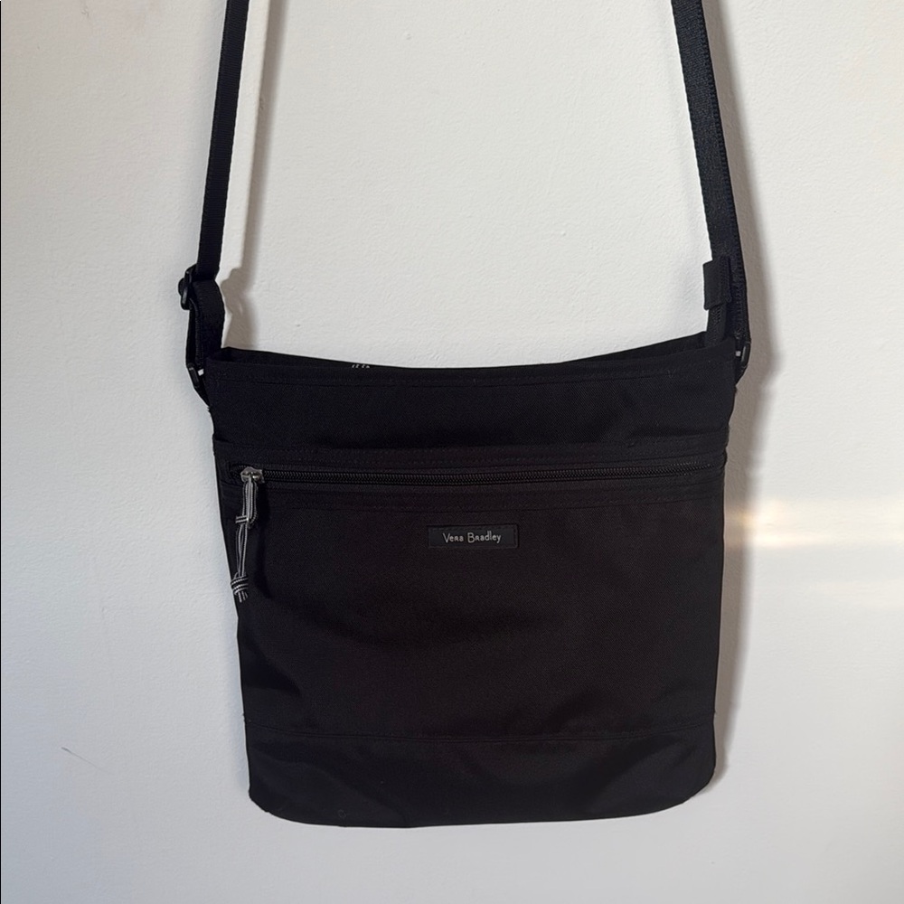 Vera Bradley Black Messenger Bag Minimalist Design